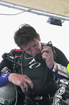 Guy checking gases